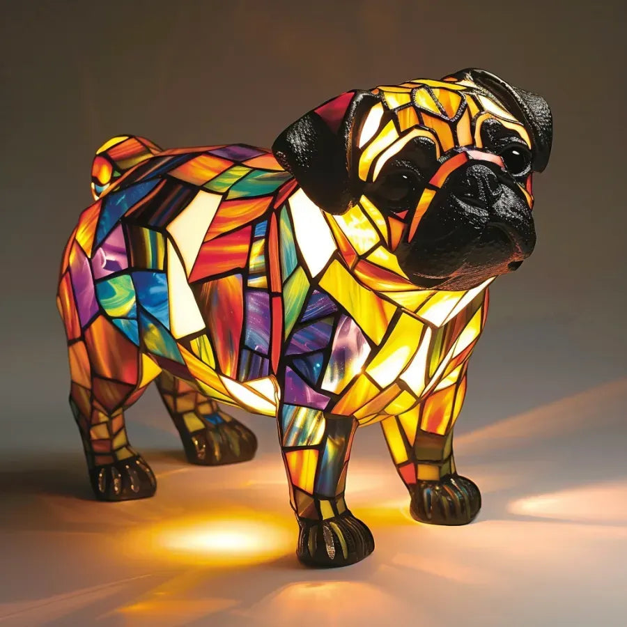Handgemaakte Decoratieve Hondenlamp met LED-Verlichting voor Sfeervolle Interieurversiering – Warm Wit Licht 3000K voor Woonkamer, Slaapkamer of Kinderkamer | Sulvida