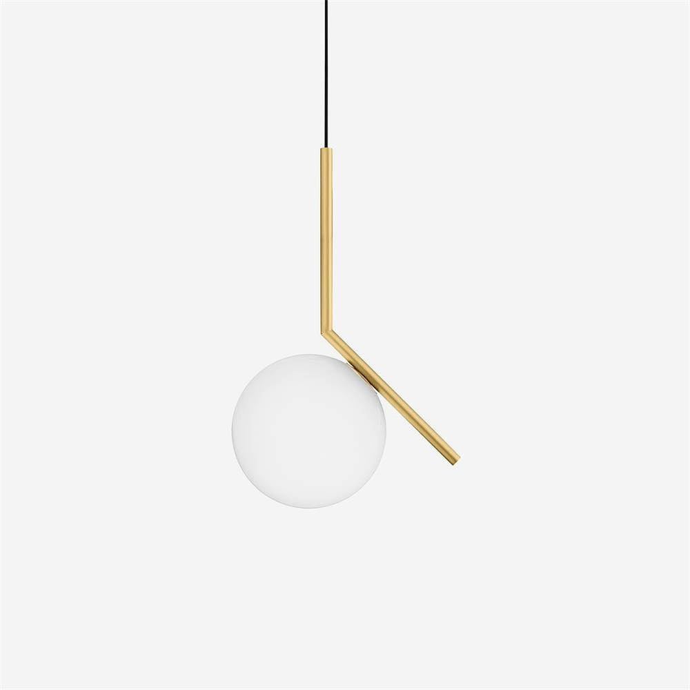 Glazen Hanglamp met Messing Afwerking Elegante Eetkamer en Woonkamer Pendel Verlichting E27 Fitting Design | Sulvida