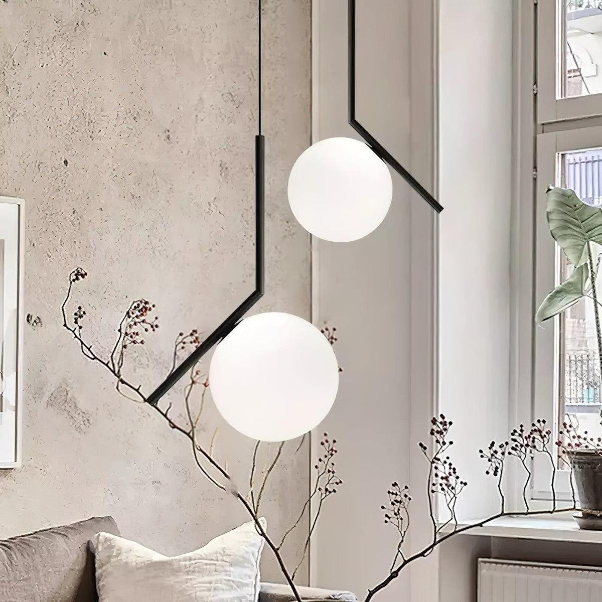 Glazen Hanglamp met Messing Afwerking Elegante Eetkamer en Woonkamer Pendel Verlichting E27 Fitting Design | Sulvida