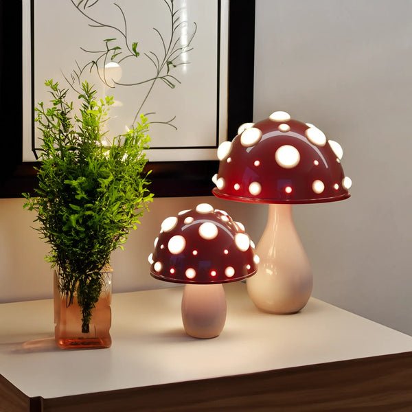 Paddenstoellamp LED Tafellamp Acryl Sculptuur 30 cm Warm Wit Dimbaar Sfeerlicht Decoratief Nachtlampje | Sulvida