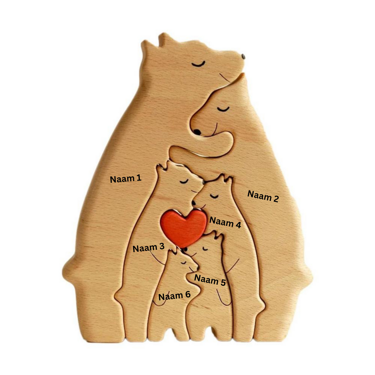 Houten familiefiguurtjes personaliseerbaar woonkamer decoratie miniatuur handgemaakt cadeau speelgoed | Sulvida