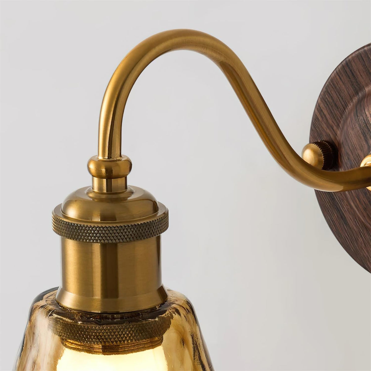 Wandlamp Glas en Hout Goudkleurig Vintage Design Sfeerlicht voor Woonkamer Slaapkamer en Hal Sfeervolle Wandverlichting | Sulvida