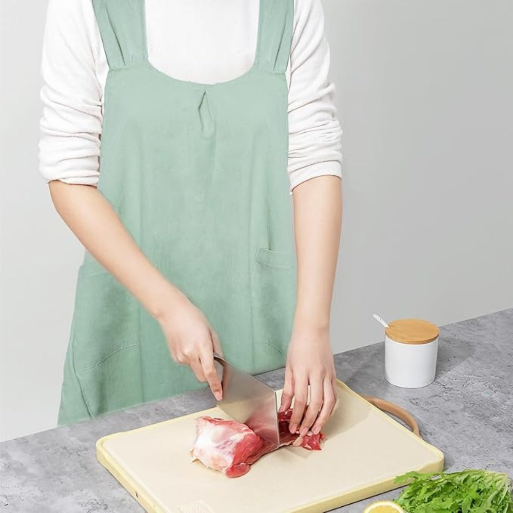 Kruisband Keukenschort Mintgroen Beige Zwart Grijs Katoen Linnen Vintage Stijl Koken Bakken Schort Keuken | Sulvida