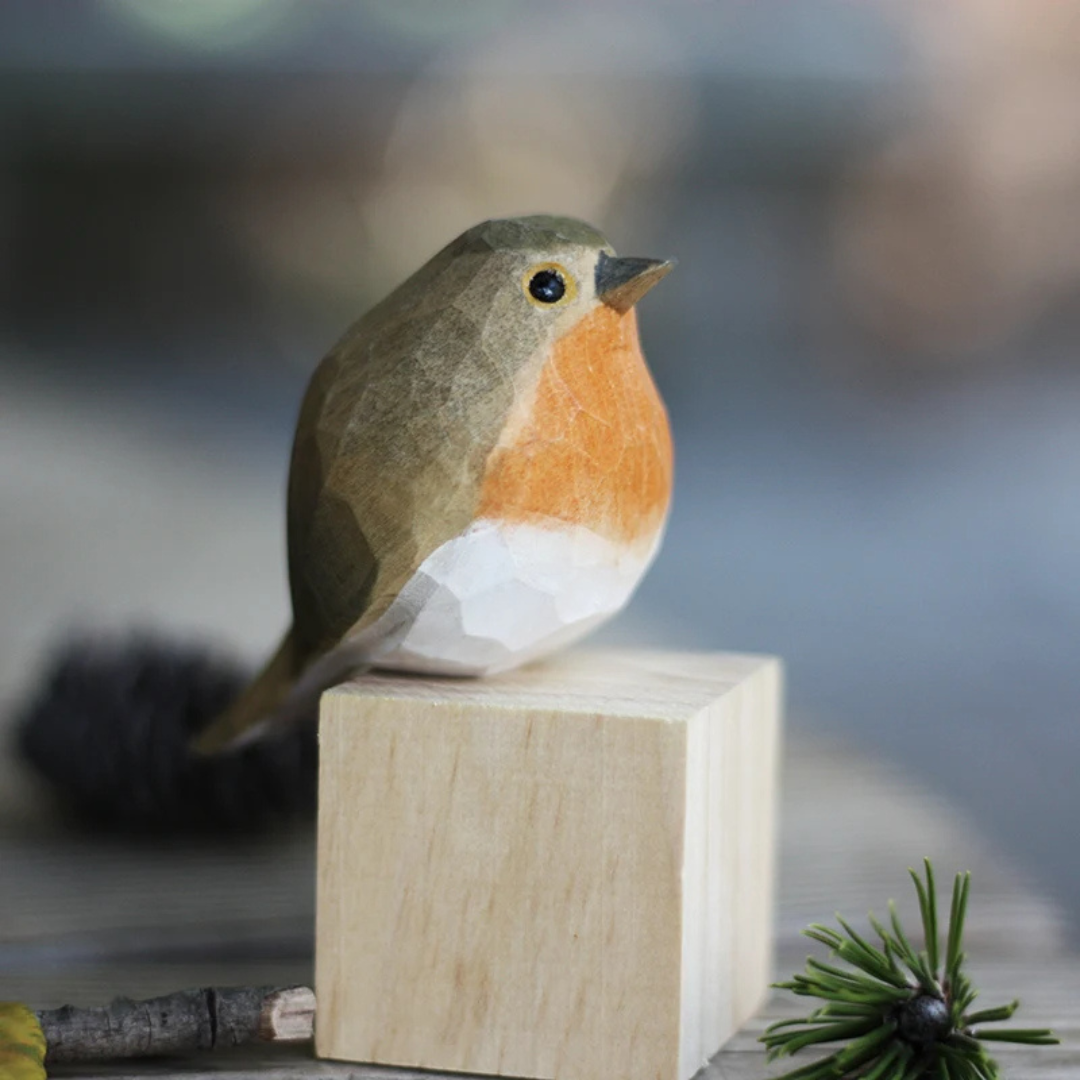 Handgesneden Vogelfiguur van Balsahout Huisdecoratie Houtsnijwerk Natuurlijke Stijl Sculptuur Ambachtelijk | Sulvida