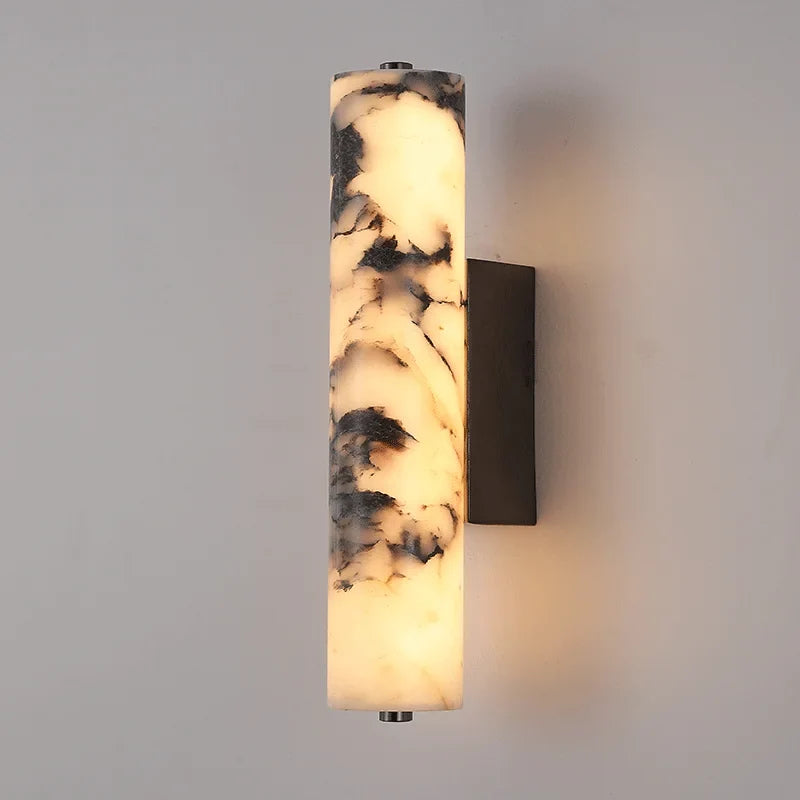 Wandlamp Marmer Verticaal LED Sfeerlicht Gouden Nerven Gang Entree Slaapkamer Woonruimte Moderne Wandverlichting | Sulvida