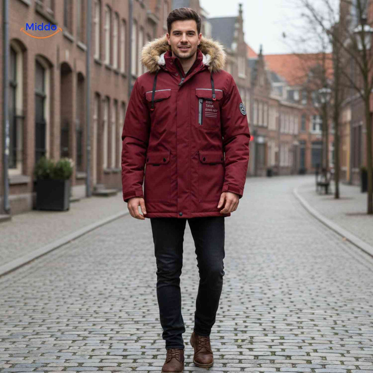 Waterdichte Herenparka met Capuchon en Bontkraag – Zwart Groen Beige – Winterjas Heren 4-in-1 Outdoor | Sulvida