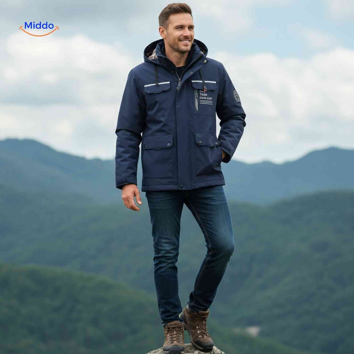 Waterdichte Herenparka met Capuchon en Bontkraag – Zwart Groen Beige – Winterjas Heren 4-in-1 Outdoor | Sulvida