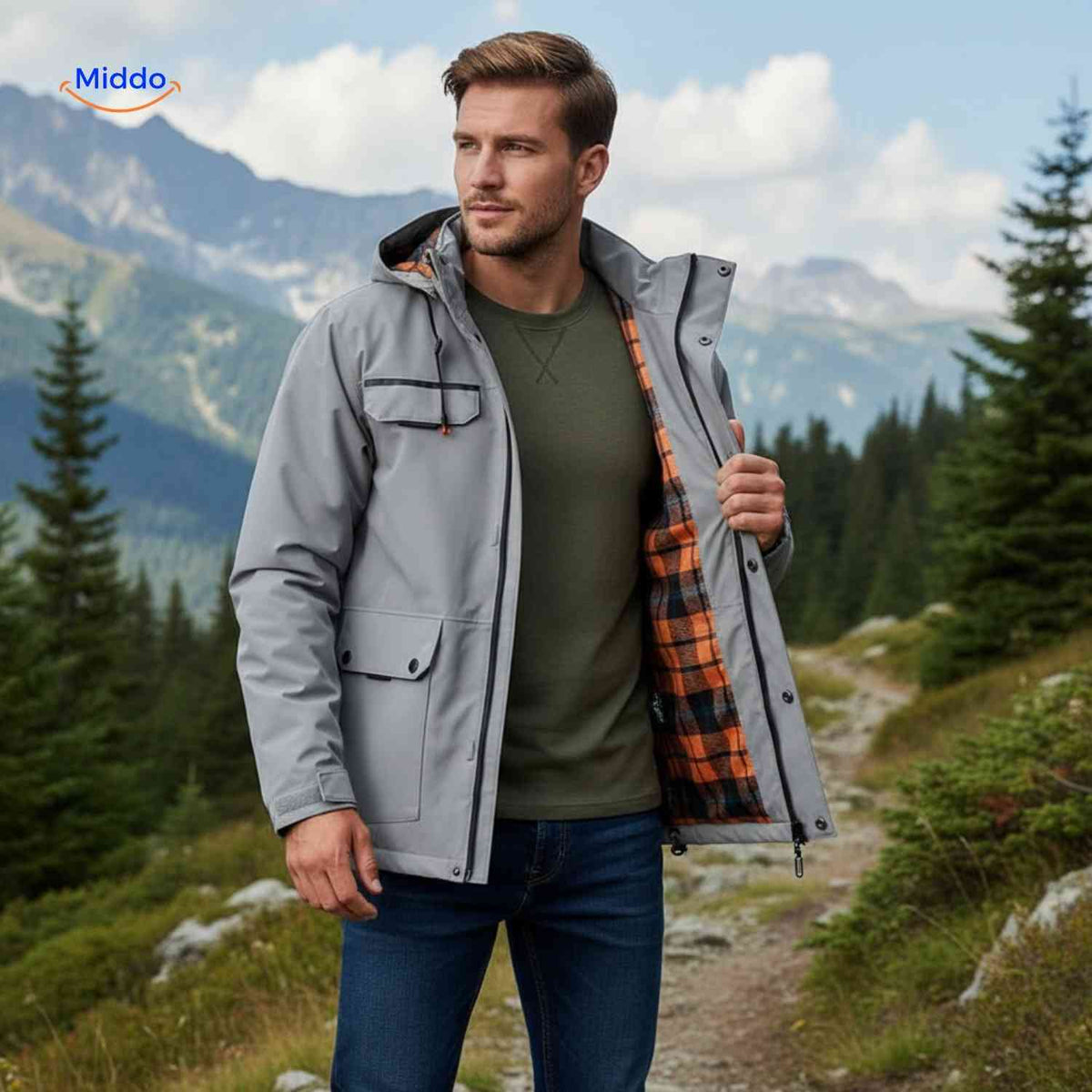 Waterdichte Herenparka met Capuchon en Bontkraag – Zwart Groen Beige – Winterjas Heren 4-in-1 Outdoor | Sulvida
