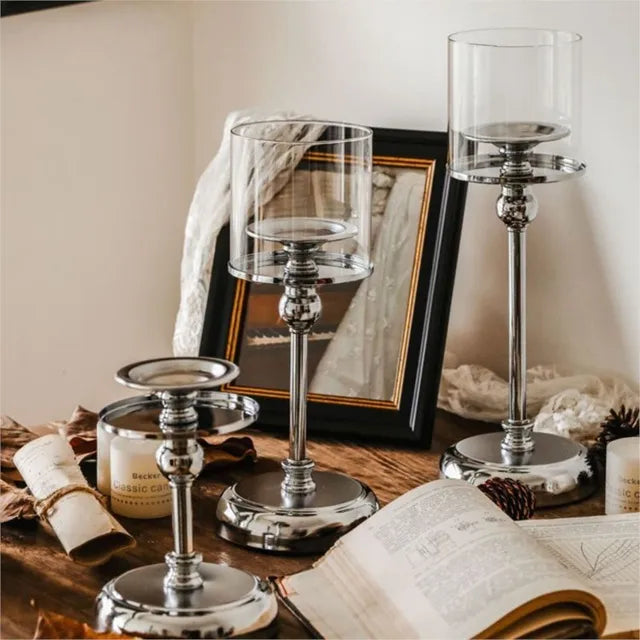 Kandelaar Scandinavisch Design Tafel Decoratie Metaal Goud Zilver 26-36 cm Kerst Sfeer Woonkamer Interieur | Sulvida