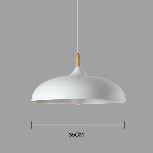 Scandinavische plafondlamp eikenhout E27 in meerdere kleuren ideaal voor woonkamer slaapkamer en hal | Sulvida