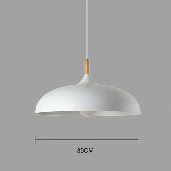 Eiken Plafondlamp Scandinavisch Design Rond 35cm E27 Fitting Hangende Verlichting Woonkamer Slaapkamer Modern | Sulvida