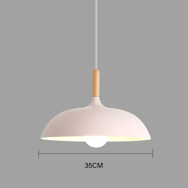 Eiken Plafondlamp Scandinavisch Design Rond 35cm E27 Fitting Hangende Verlichting Woonkamer Slaapkamer Modern | Sulvida
