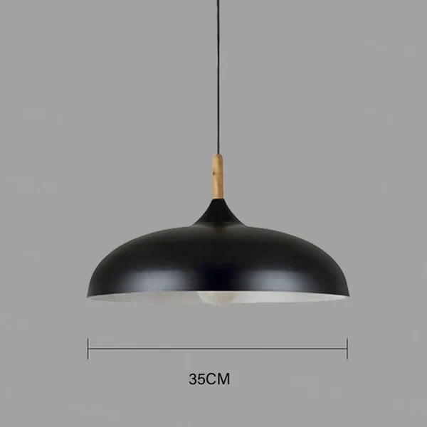 Eiken Plafondlamp Scandinavisch Design Rond 35cm E27 Fitting Hangende Verlichting Woonkamer Slaapkamer Modern | Sulvida