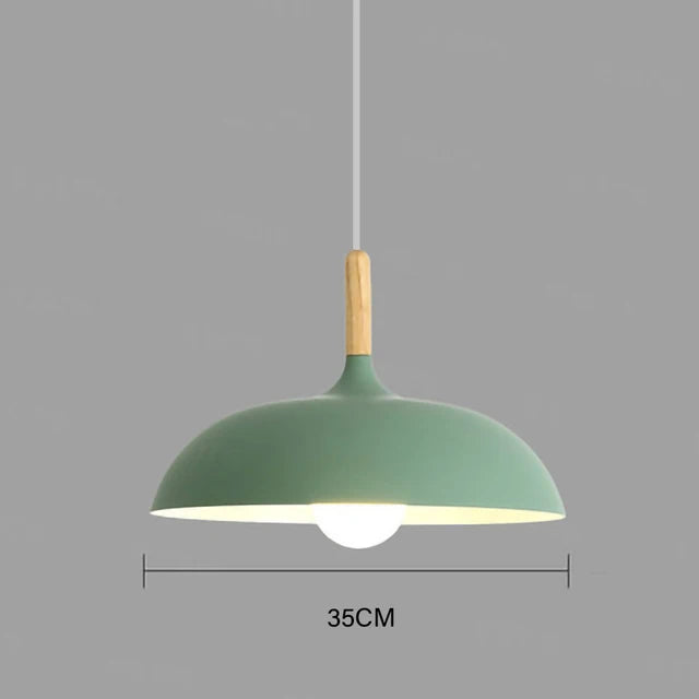 Scandinavische plafondlamp eikenhout E27 in meerdere kleuren ideaal voor woonkamer slaapkamer en hal | Sulvida