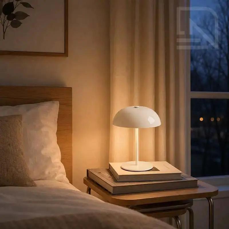 Dimbare oplaadbare tafellamp met touch-bediening, draadloos verstelbaar in hoogte voor sfeervolle verlichting | Sulvida