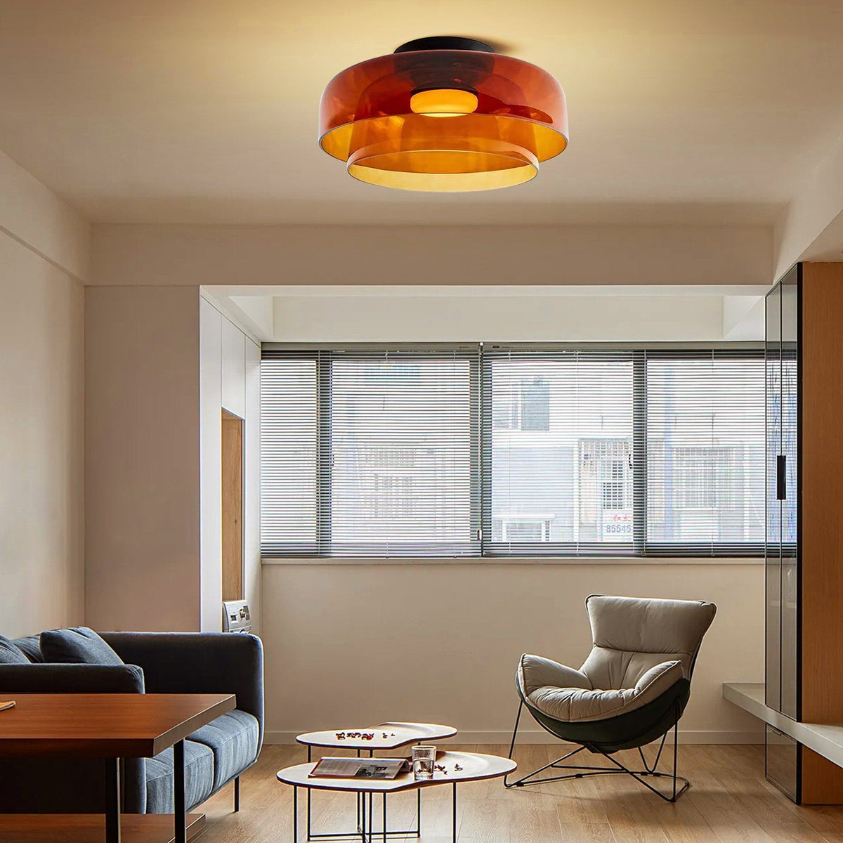 Glazen Plafondlamp Gelaagd Design Meerdere Formaten Warm Wit LED Licht Eetkamer Woonkamer Keuken Slaapkamer | Sulvida