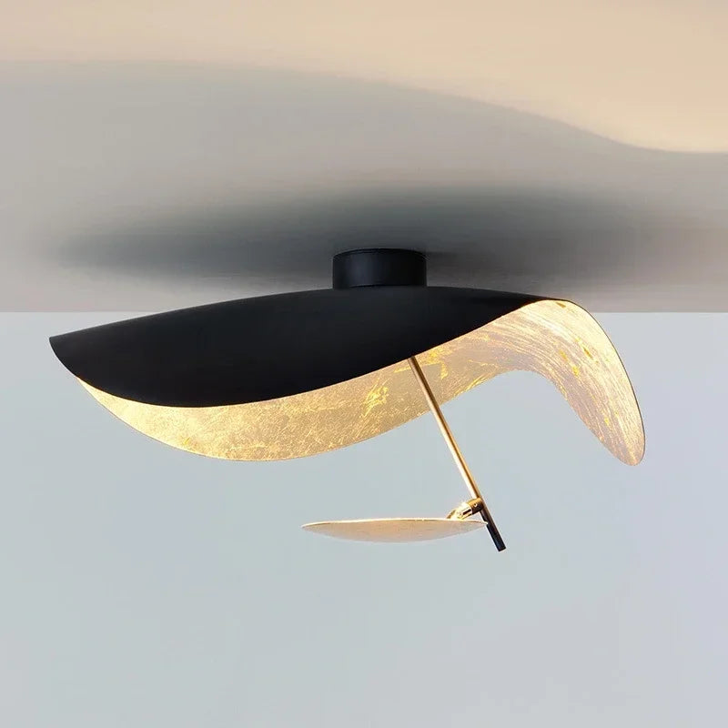 Plafondlamp met golvend metalen scherm LED verlichting warm of koud licht voor woonkamer slaapkamer foyer | Sulvida