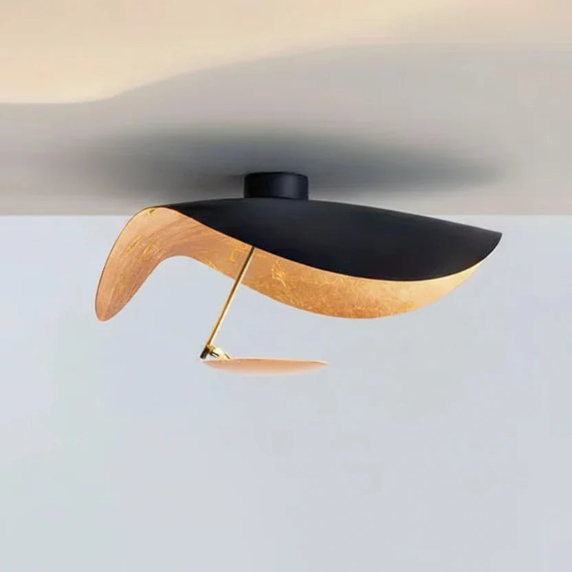 Plafondlamp met golvend metalen scherm LED verlichting warm of koud licht voor woonkamer slaapkamer foyer | Sulvida