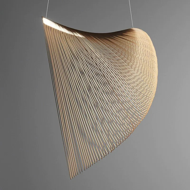 Gevlochten hanglamp bamboe natuurlijk design woonkamer eetkamer slaapkamer sfeerverlichting decoratief | Sulvida