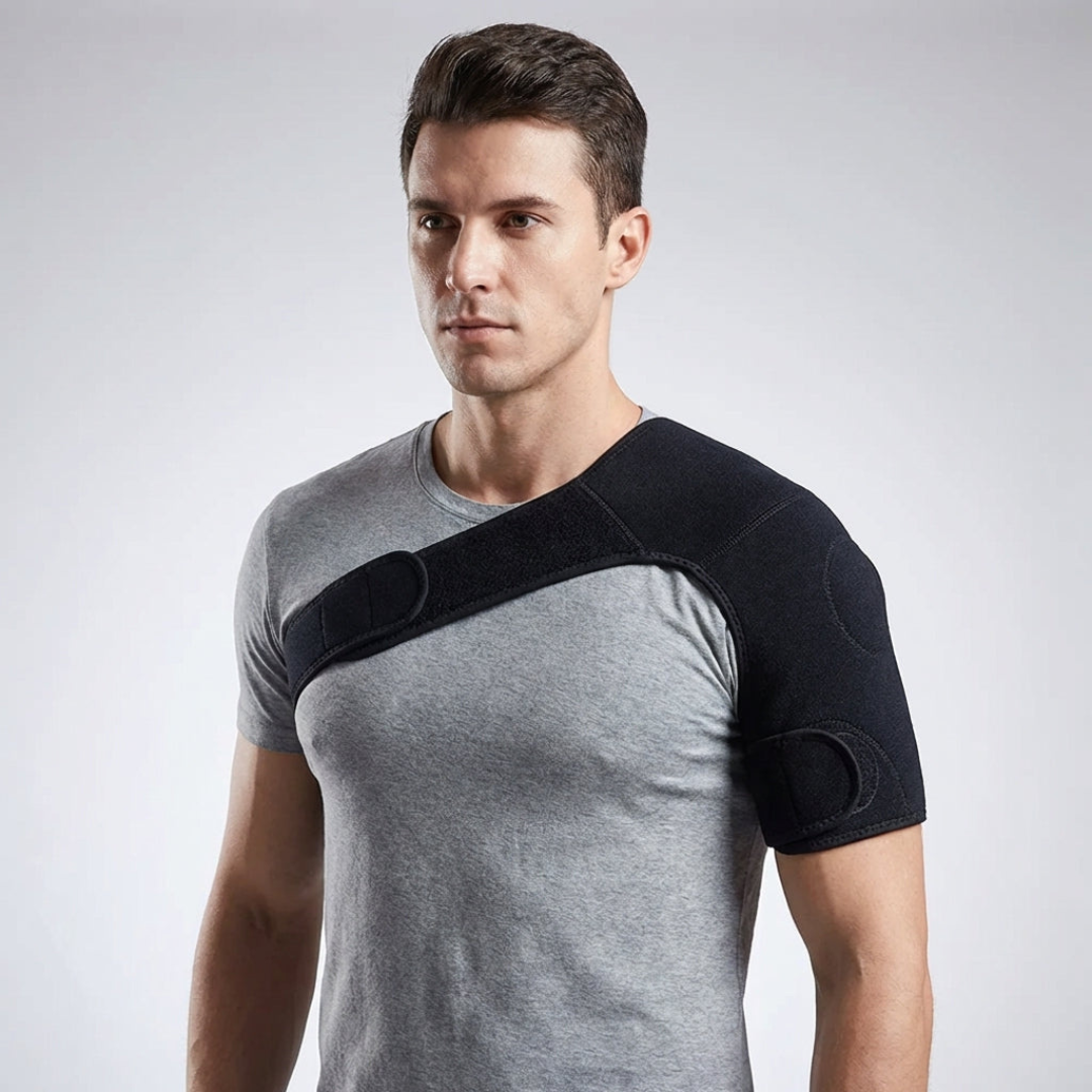 Orthèse d’épaule orthopédique réglable, noire, droite ou gauche, compression, stabilisation, récupération, confort et maintien | Sulvida