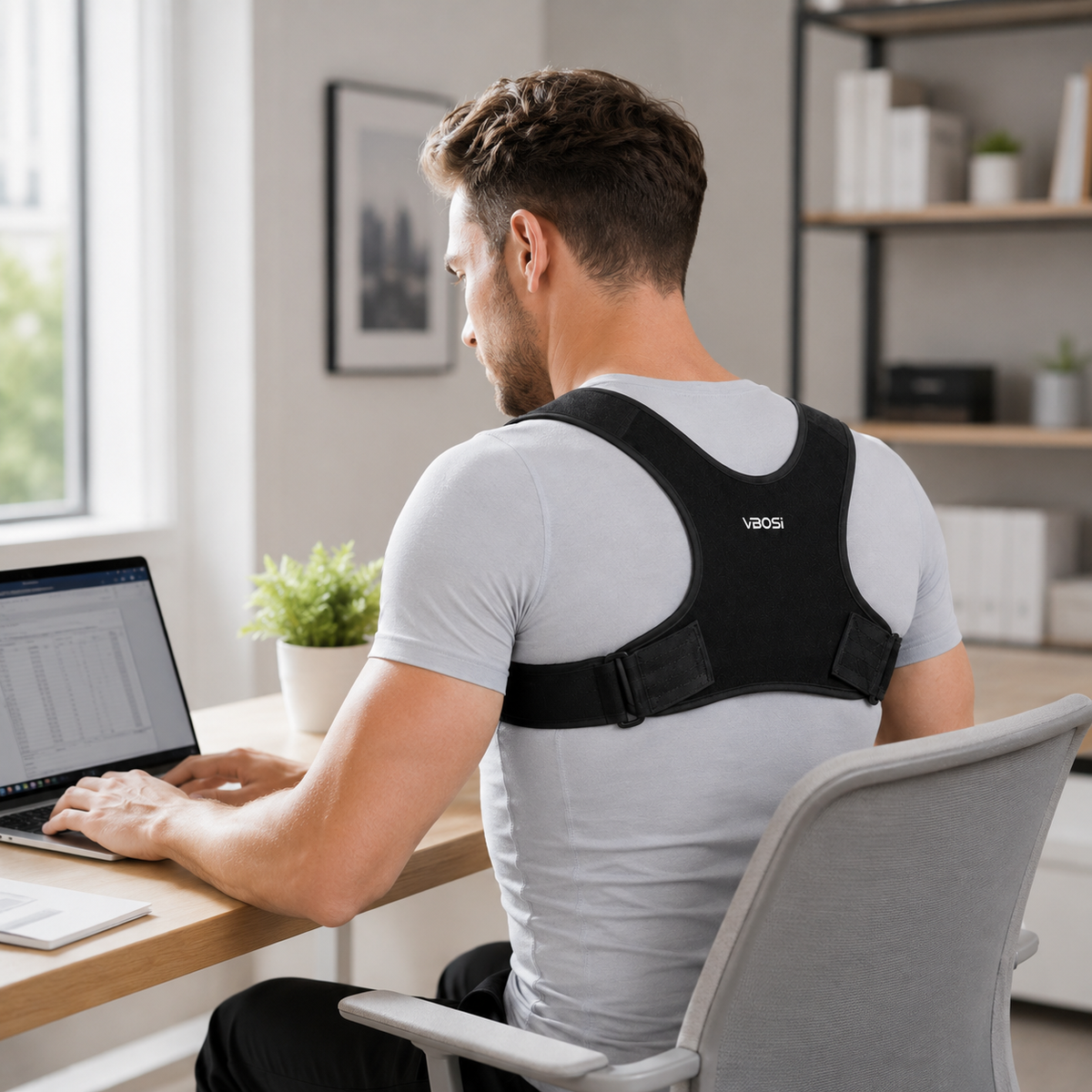 Verstelbare Schouderbrace voor Bovenrug – Houdingcorrector met Comfortabele Brede Banden voor Mannen en Vrouwen | Sulvida
