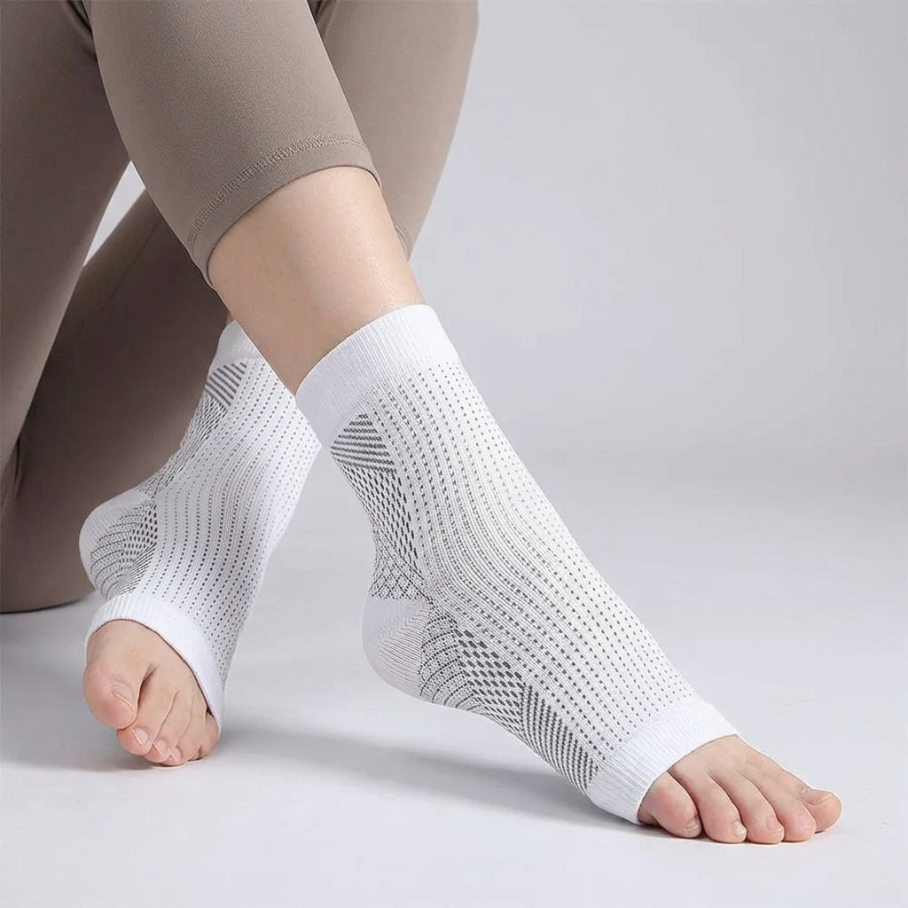 Bande de compression respirante pour cheville en nylon, maintien et stabilisation pour le sport, noir, beige, rose, couleur chair, gris | Sulvida