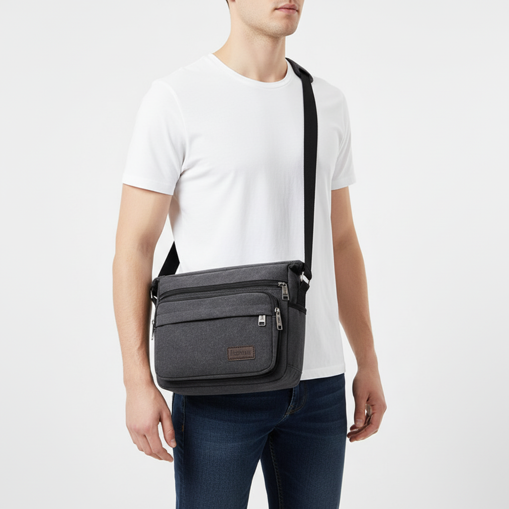 Canvas Crossbody Schoudertas – Vintage Messenger Bag Kanvas met Verstelbare Draagband voor Dagelijks Gebruik | Sulvida