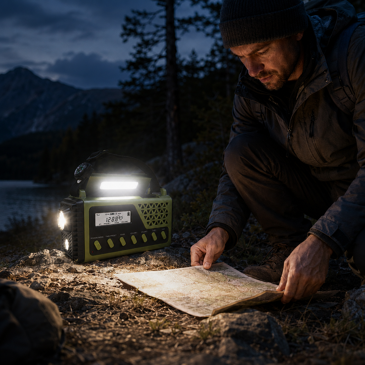 Handcrank Noodradio met Zonne-energie AM FM en Bluetooth Speaker voor Stroomuitval Camping Outdoor Wandelen | Sulvida
