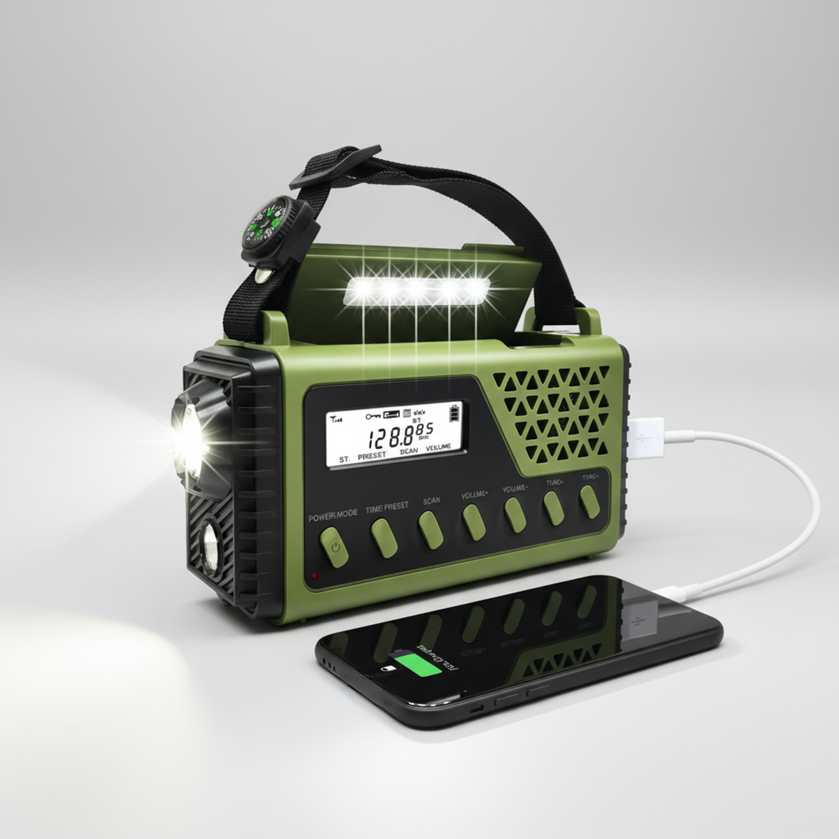 Handcrank Noodradio met Zonne-energie AM FM en Bluetooth Speaker voor Stroomuitval Camping Outdoor Wandelen | Sulvida