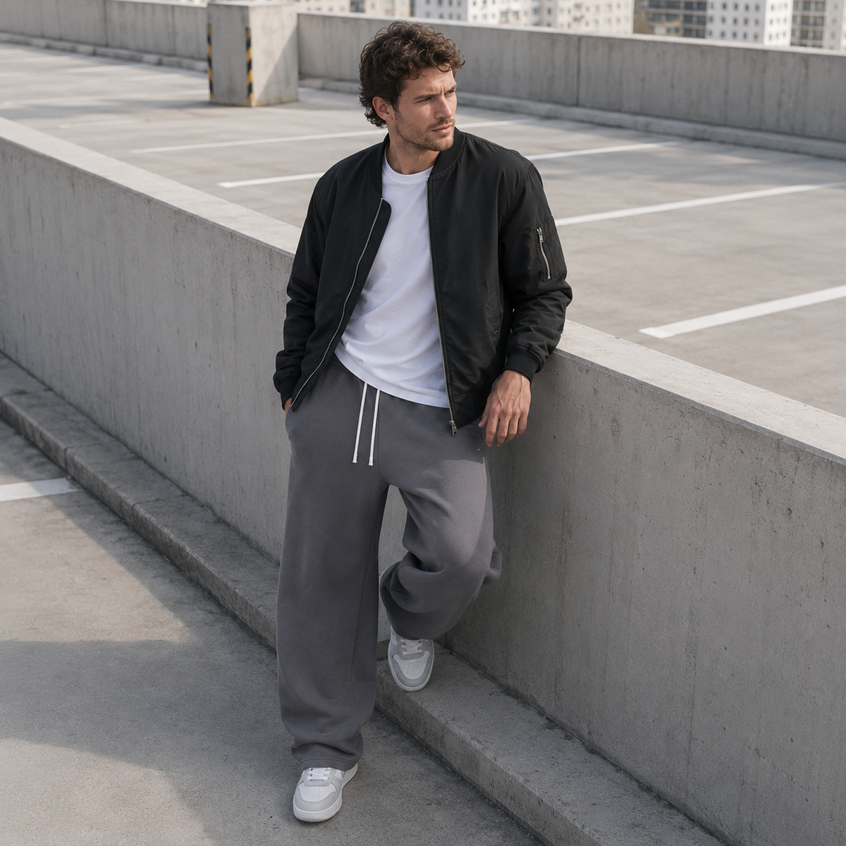 Losse Joggingbroek Full-Length Herensportbroek Rechte Pasvorm Elastische Taille Ademend Comfortabel Casual | Sulvida