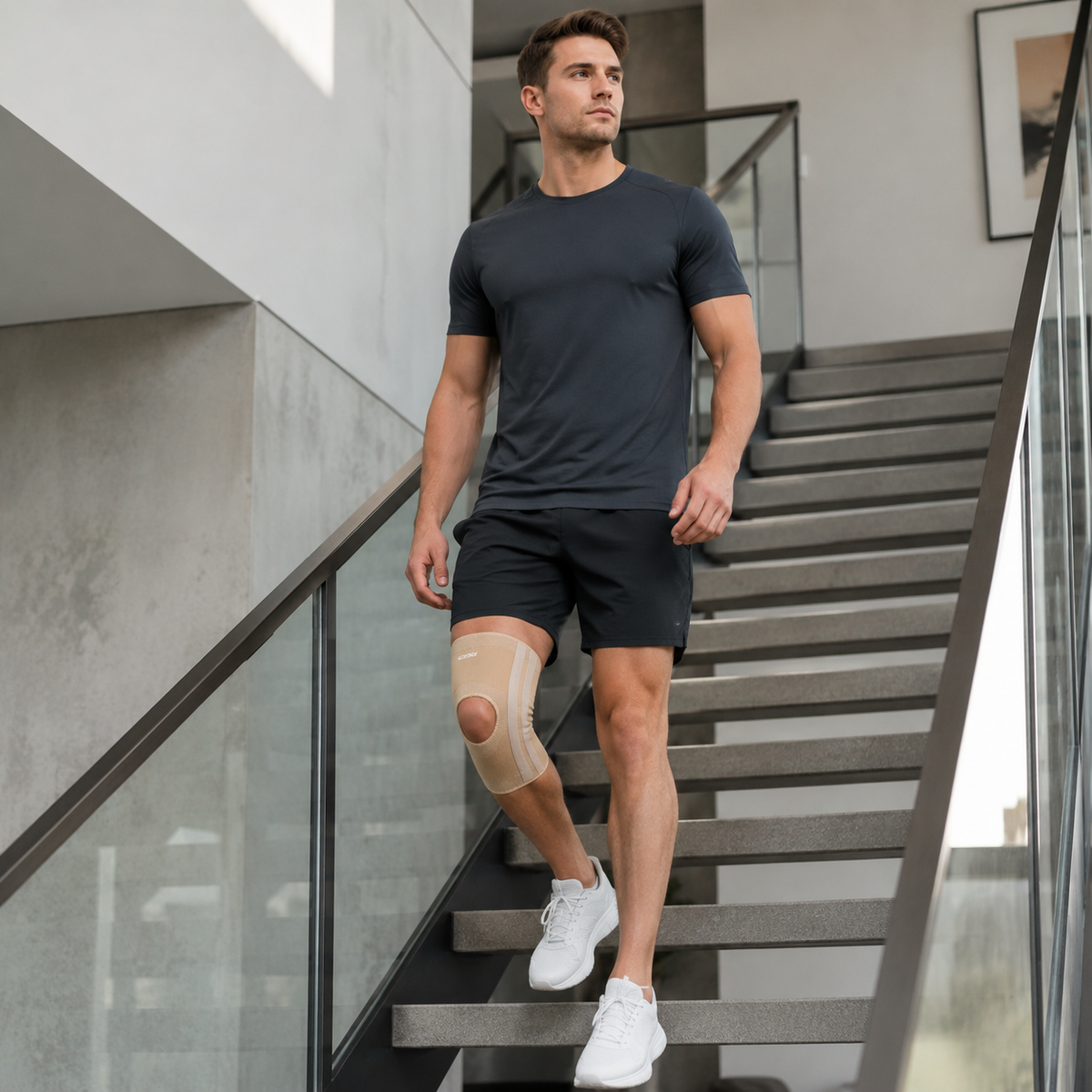 Knie Ondersteuning Brace Elastische Knit met Open Patella Design voor Maximale Stabiliteit Comfort en Bewegingsvrijheid | Sulvida