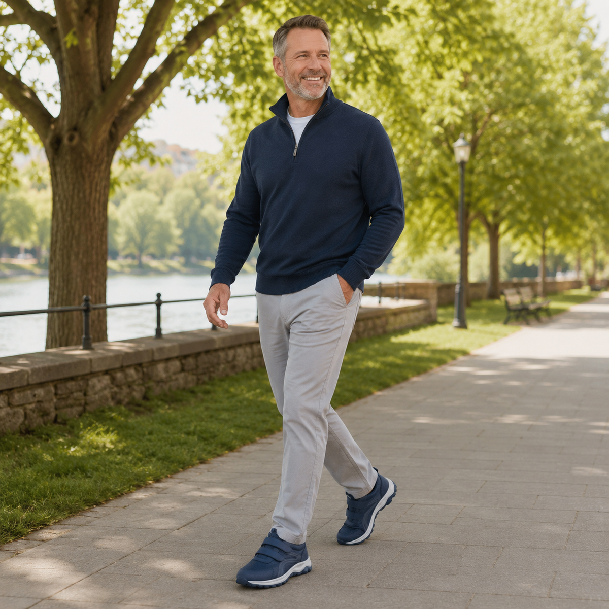 Orthopedische Wandelschoenen met Klittenband Extra Breed Comfortabel Dagelijks Lopen Verstelbaar Mesh | Sulvida