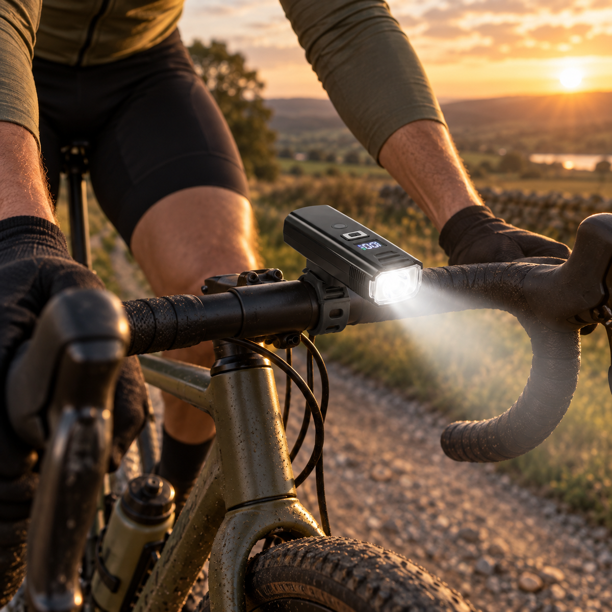 Oplaadbare LED-Fietslamp met Lichtsensor en Verstelbare Bundel voor Veilig Fietsen Overdag en 's Nachts | Sulvida