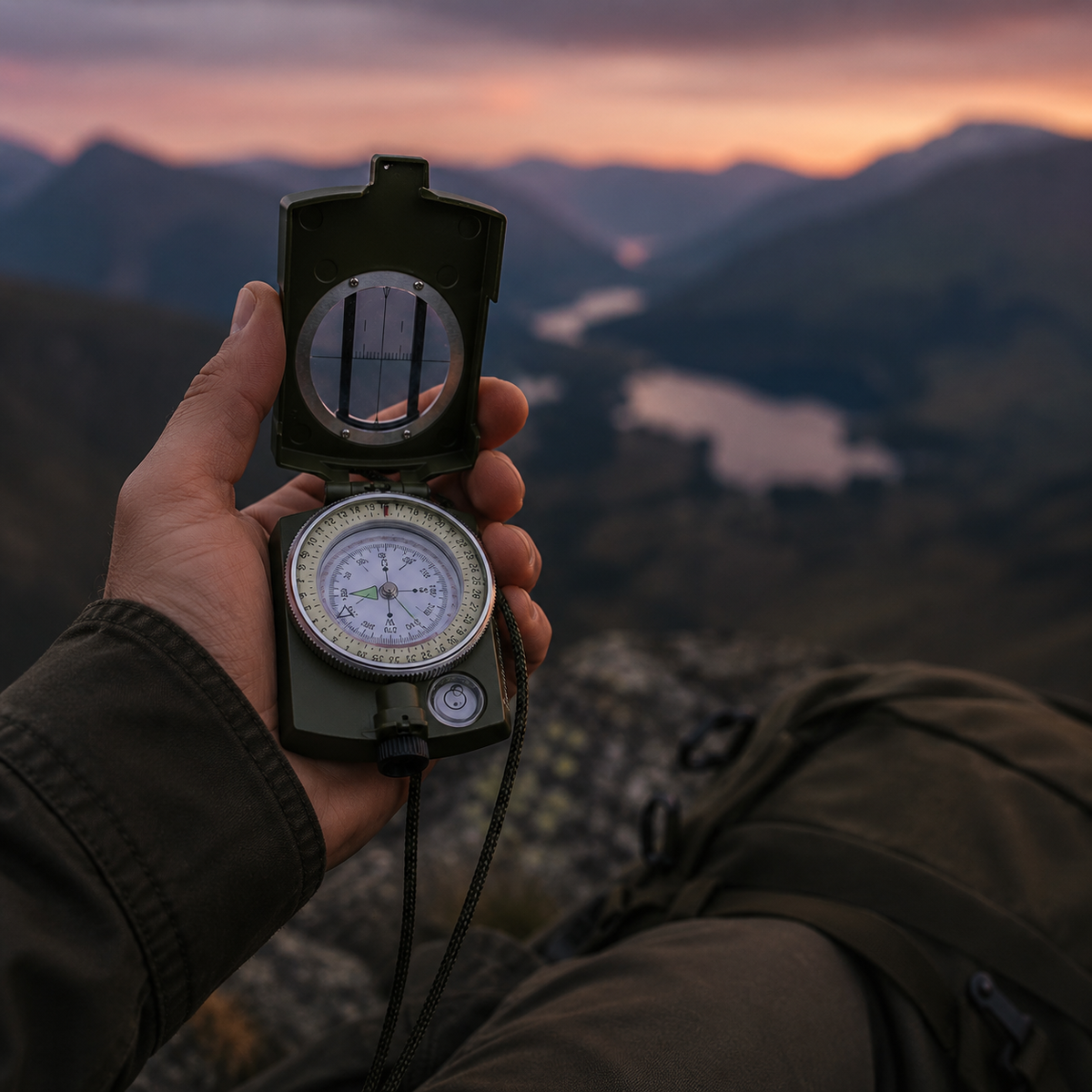 Opvouwbaar Viziercompas Lensatic Kompas met Waterpas Meetfunctie Landmeten Orientatie Outdoor Navigatie | Sulvida