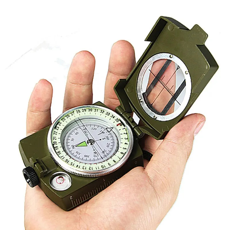 Opvouwbaar Viziercompas Lensatic Kompas met Waterpas Meetfunctie Landmeten Orientatie Outdoor Navigatie | Sulvida