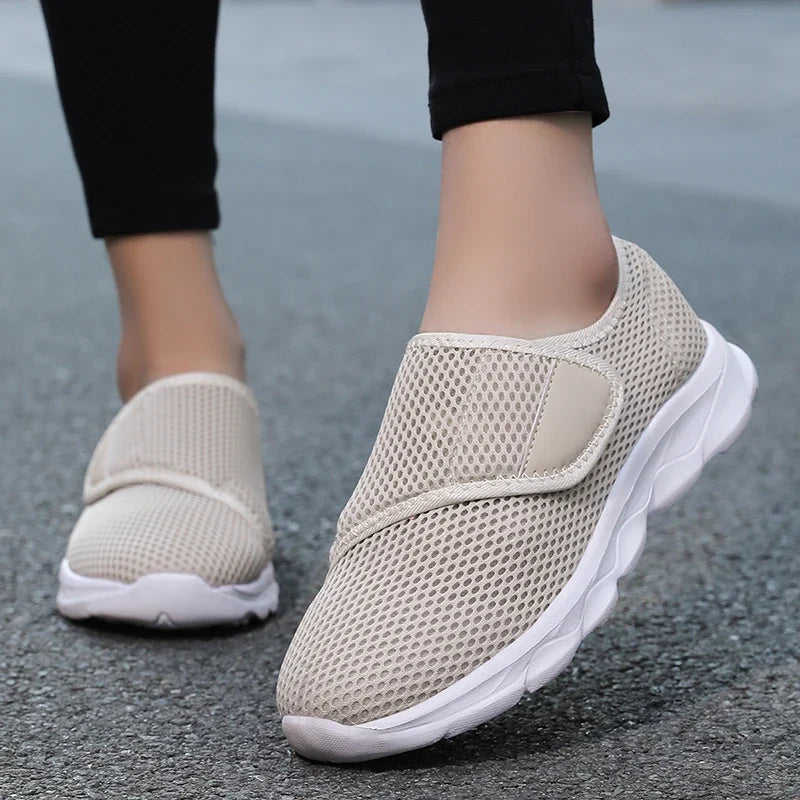 Orthopedische Wandelschoen Brede Pasvorm Verstelbaar Ademend Mesh Comfortabel Lopen Zwart Blauw Beige | Sulvida