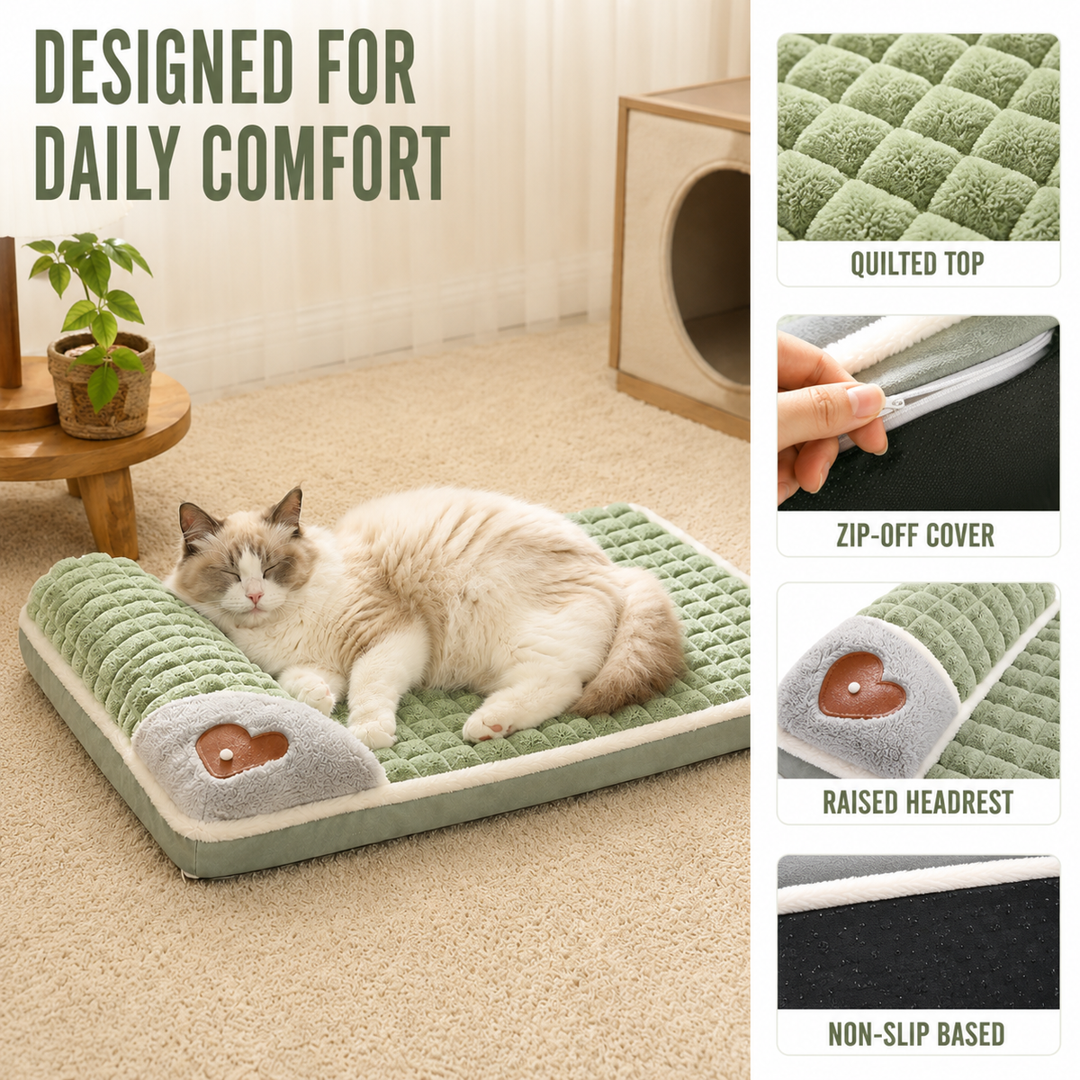 Orthopedisch Huisdierbed Memory Foam Honden Katten Wasbare Afneembare Hoes Comfortabel Slaapplaats Gewrichtsverzorging | Sulvida