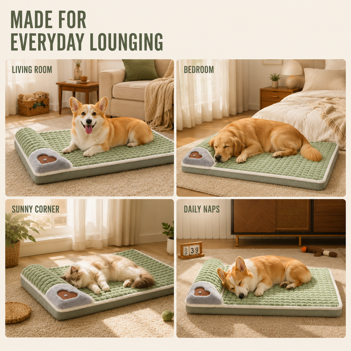 Orthopedisch Huisdierbed Memory Foam Honden Katten Wasbare Afneembare Hoes Comfortabel Slaapplaats Gewrichtsverzorging | Sulvida