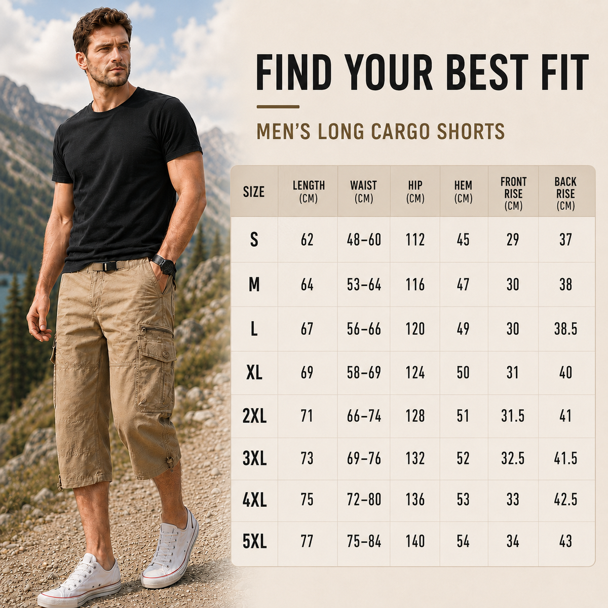Outdoor Cargo Hiking Shorts Heren Knielengte Quick-Dry Meerdere Zakken Trail Kamperen Wandelen Zomer | Sulvida