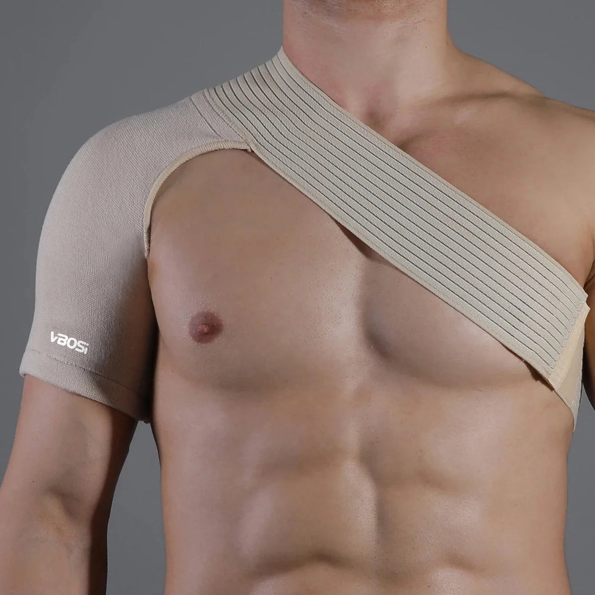 Elastische Schouderbandage voor Optimale Ondersteuning en Compressie Beige Verstelbaar Sport Blessurepreventie | Sulvida