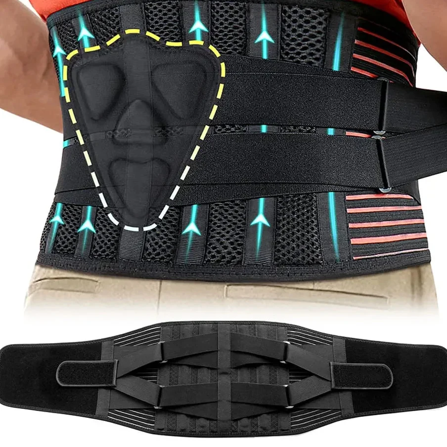 Verstelbare Lumbale Steunband – Rugbrace voor Zware Belasting en Dagelijks Gebruik met Ademend Polyester | Sulvida