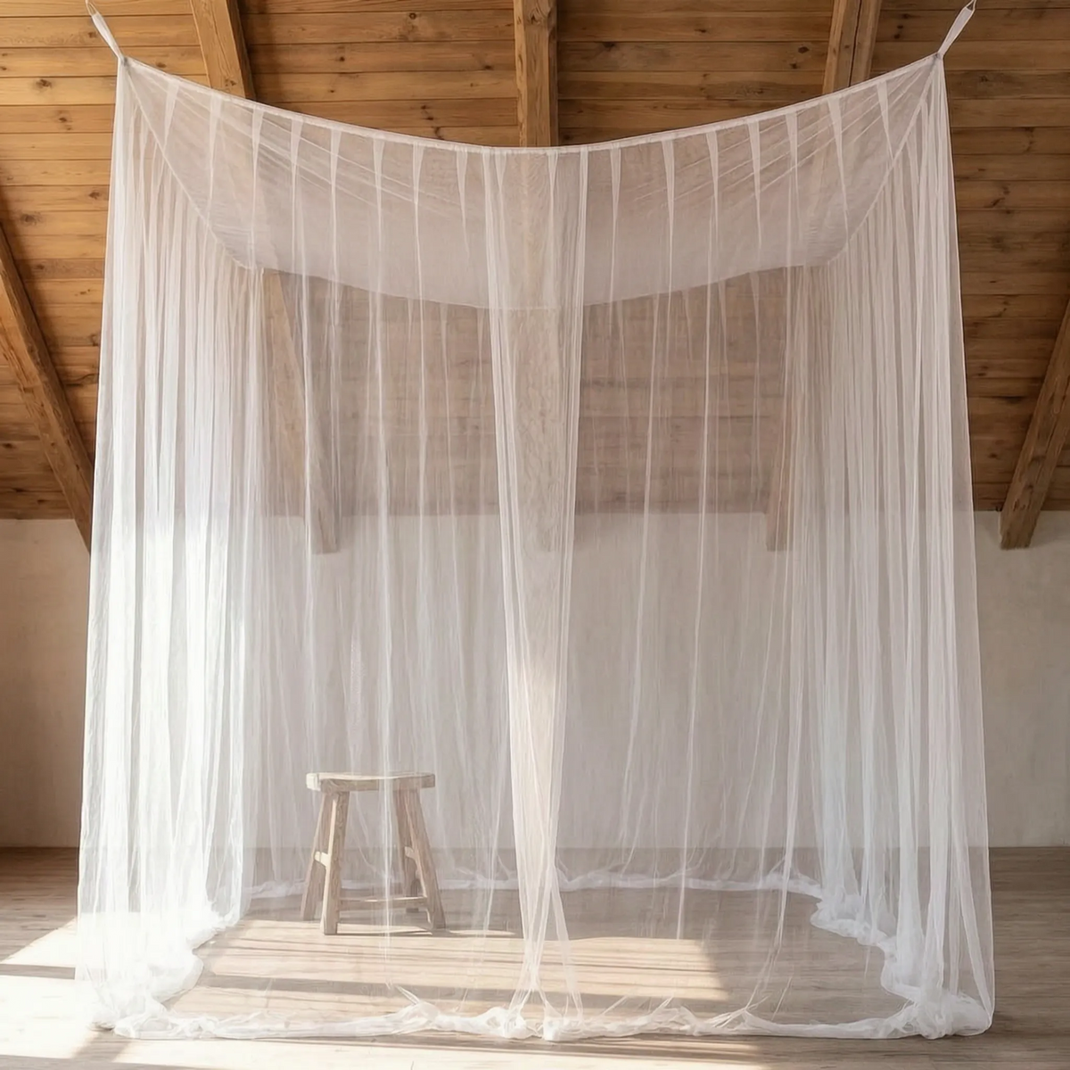Hangend Muggennet Extra-Large 220x200x200cm Rechthoekig Klamboe Insectenbescherming Outdoor Indoor Slaapkamer Wit | Sulvida