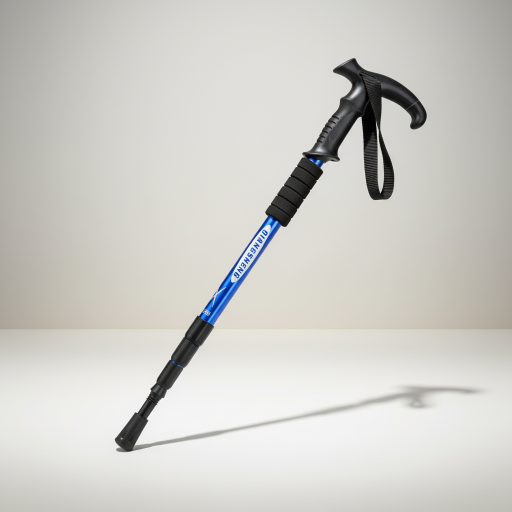 Inklapbare Telescopische Wandelstok Lichtgewicht Aluminium Trekkingstok met T-Handvat Verstelbaar 50-110 cm | Sulvida