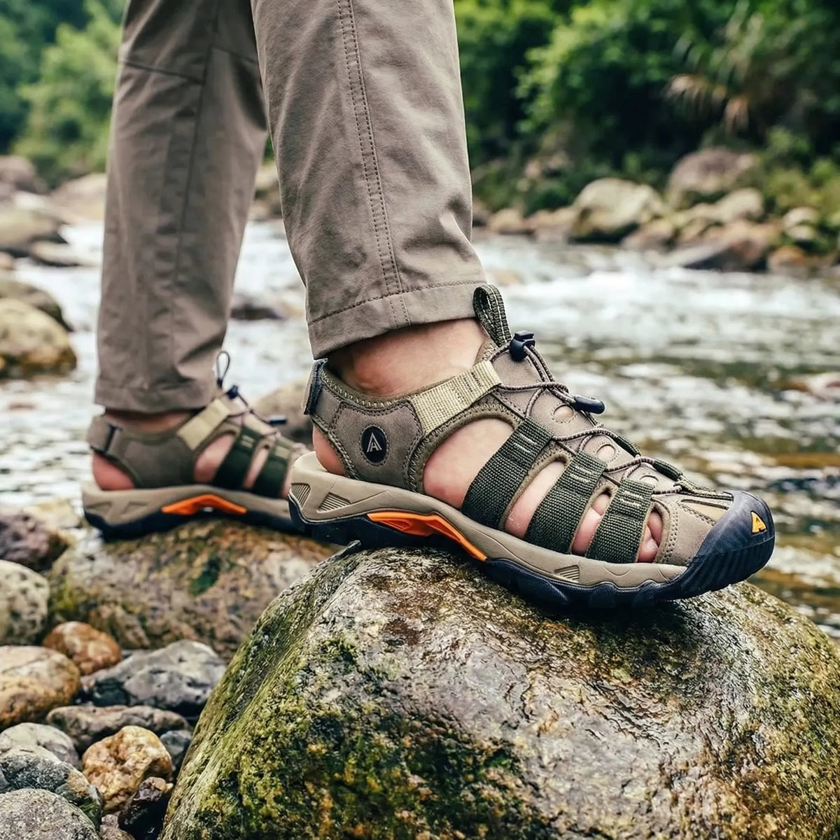 Ademende Wandelsandalen Open Teen voor Heren – Lichtgewicht Outdoor Hiking Schoenen Waterdicht Zomer | Sulvida