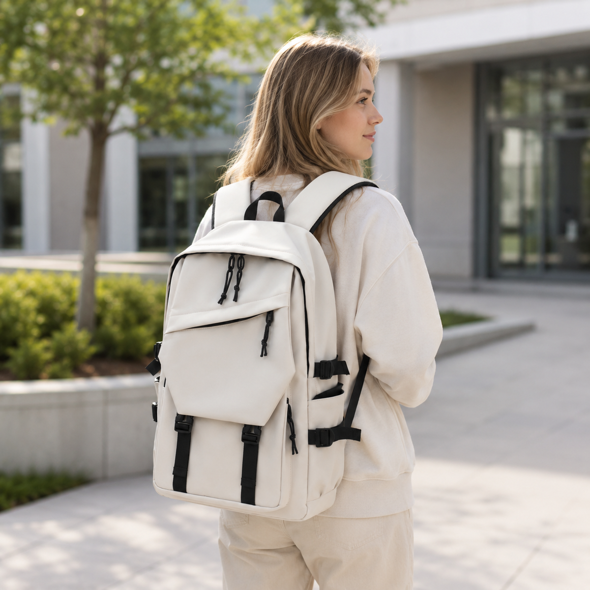 Urbtrex Grote Rugzak Effen Kleur voor Laptop 15 inch Werk Reizen School met Verstelbare Schouderbanden | Sulvida