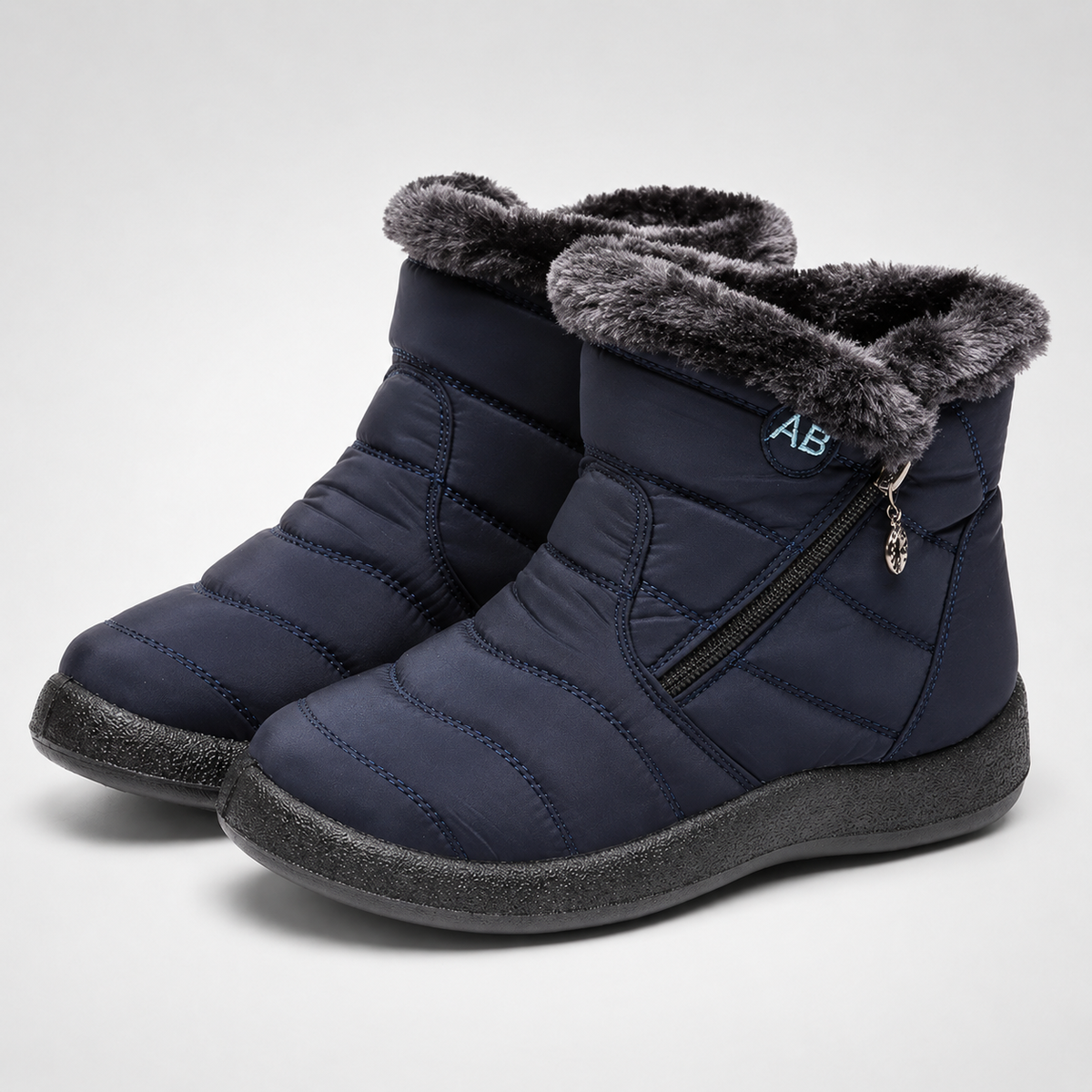 Waterdichte Enkelhoge Winterlaarzen Dames Fleece Gevoerd Antislip Rubberzool Ritssluiting Warm Comfortabel | Sulvida