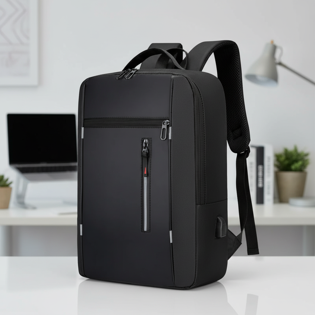 Waterbestendige Zakelijke Rugzak 15,6 inch Laptop USB-Oplaadpoort Ergonomisch Lichtgewicht Werk Reizen School | Sulvida