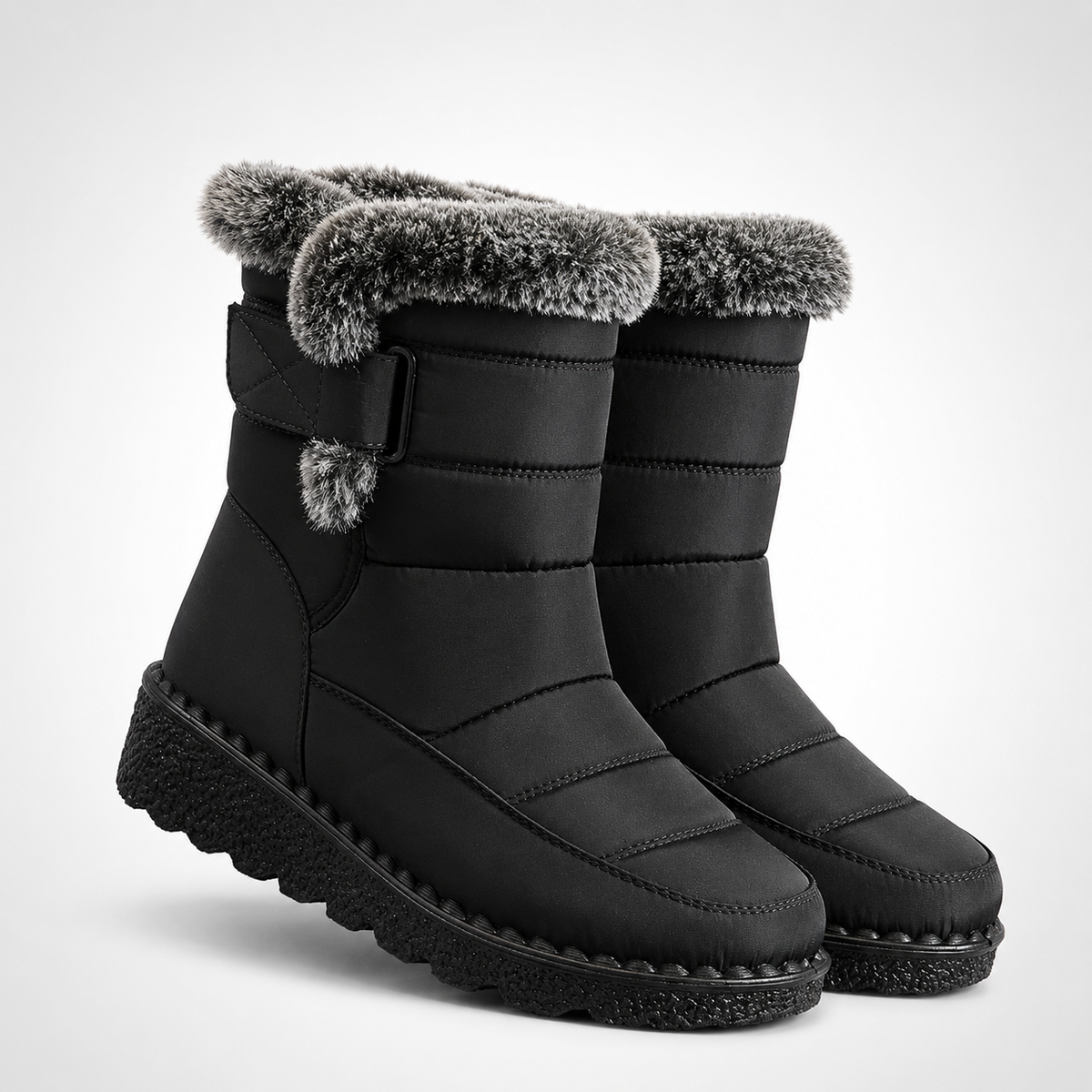 Geïsoleerde Winterlaarzen Dames Waterdicht Warm Gevoerd met Klittenbandsluiting Sneeuwlaarzen Antislip | Sulvida