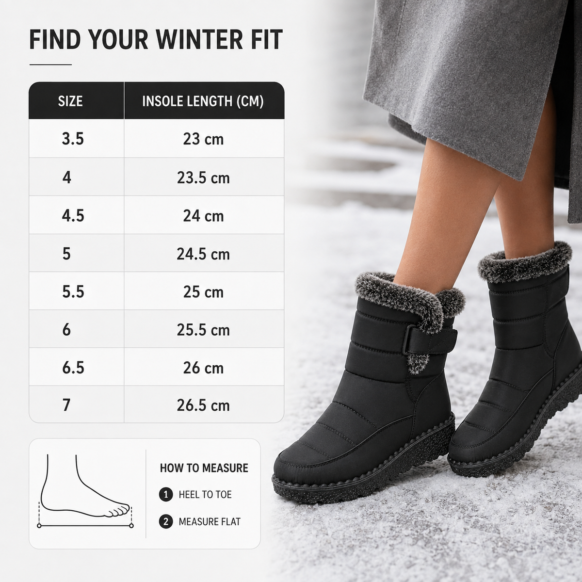 Geïsoleerde Winterlaarzen Dames Waterdicht Warm Gevoerd met Klittenbandsluiting Sneeuwlaarzen Antislip | Sulvida