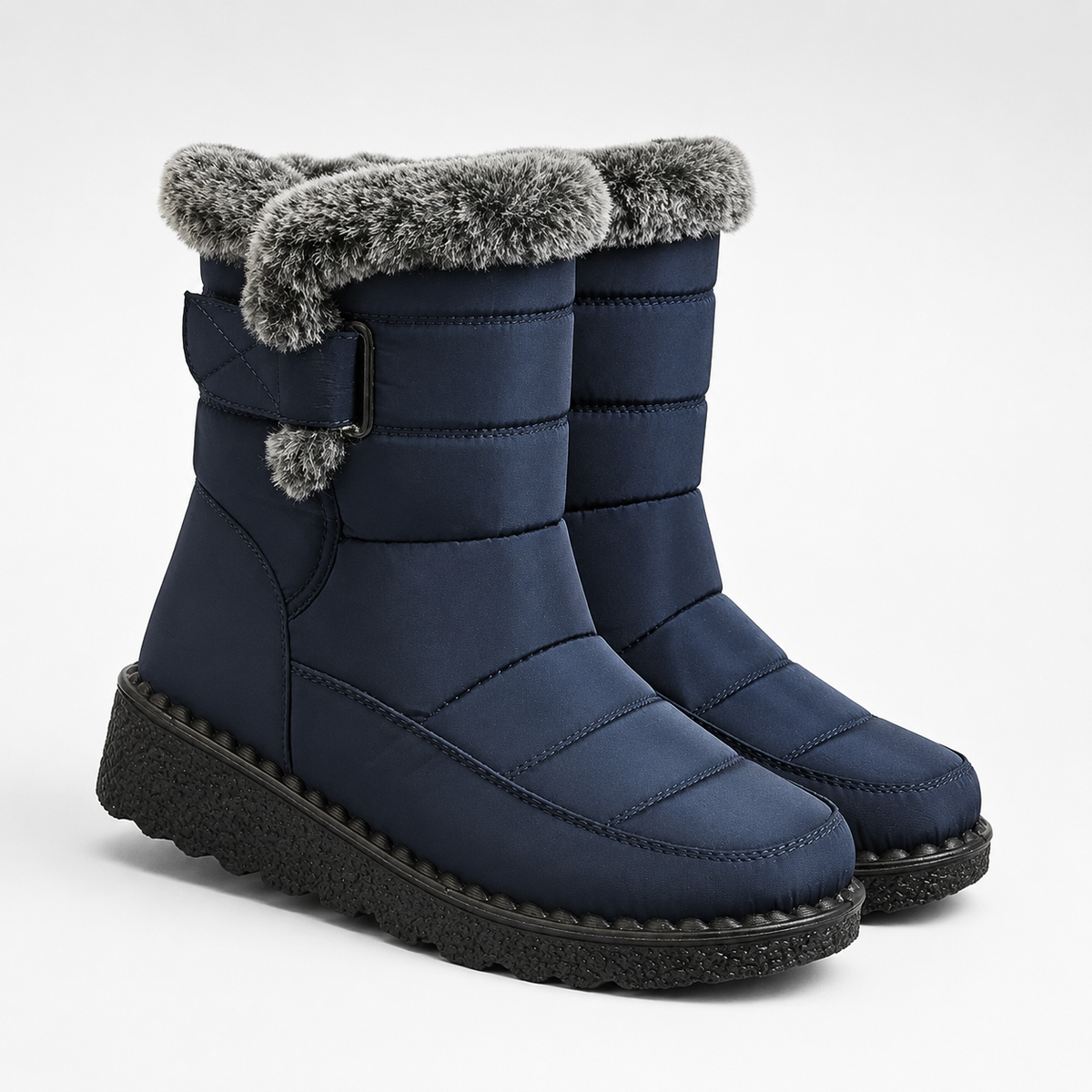Geïsoleerde Winterlaarzen Dames Waterdicht Warm Gevoerd met Klittenbandsluiting Sneeuwlaarzen Antislip | Sulvida